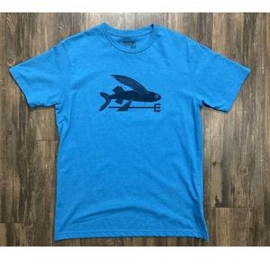 Blue Patagonia Fish Graphic T-Shirt Large Slim Fit